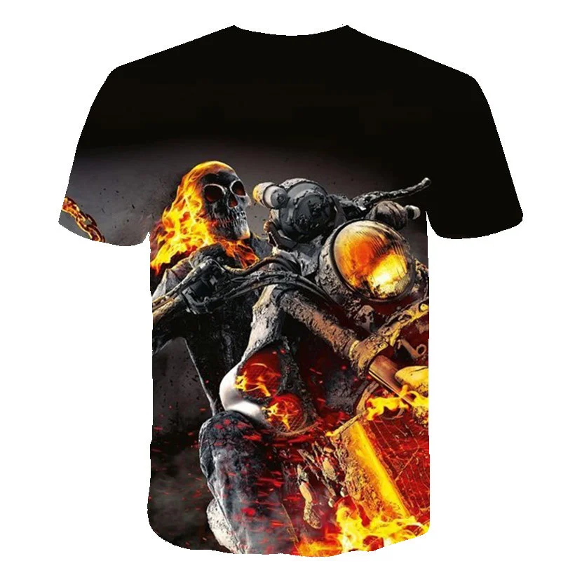 

2021 New 3D Printing Skull Fashion hot T-shirt Summer Personality Casual Men's and Women's Short Sleeve streetwear men clothing