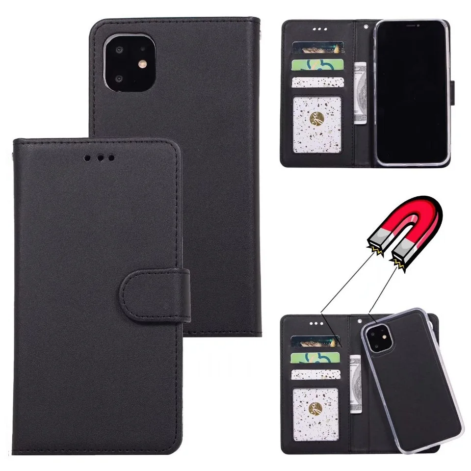 Съемный кожаный чехол для iPhone 11 Pro Max 12 Mini XR X SE бумажник XS 8 7 6 Plus Магнитный