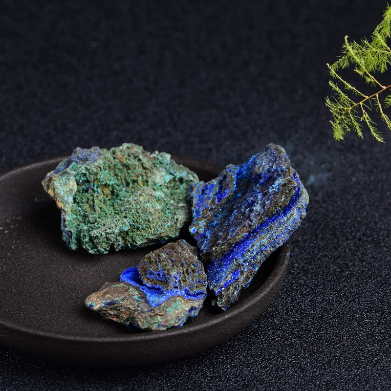 

High Quality Natural Stones Azurite And Malachite Symbiosis Minerales Raw Reiki Healing Crystals Specimen Collection Room Decor