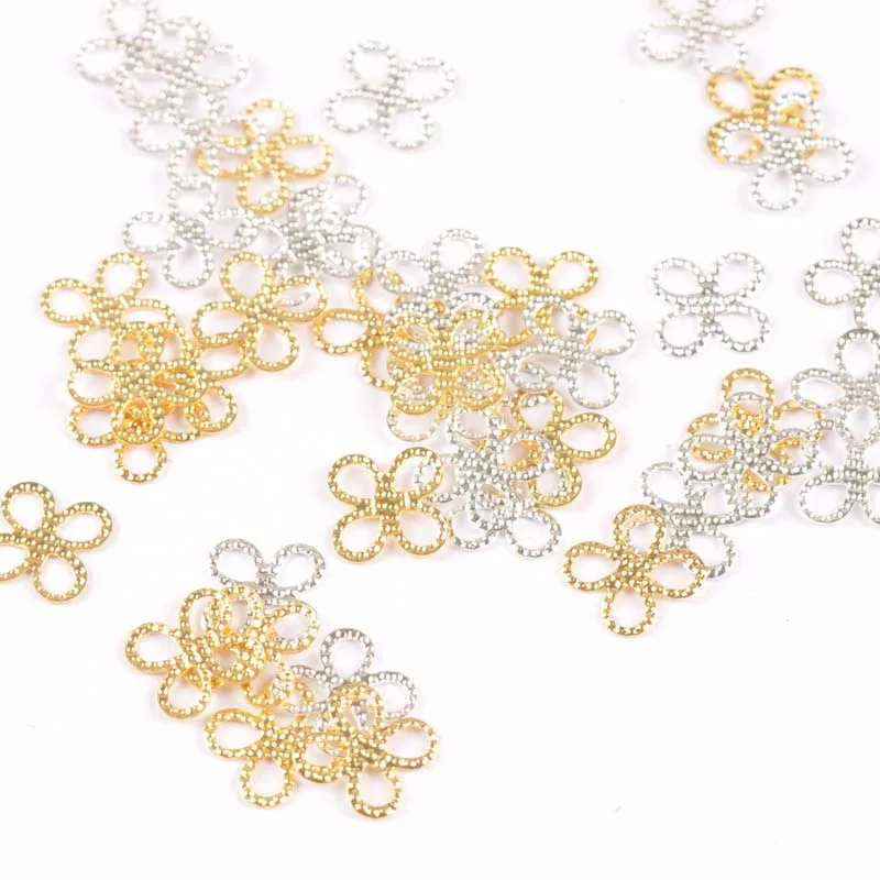 50 шт 8 мм Ретро металлические поделки Золото Серебро филигранные обертывания