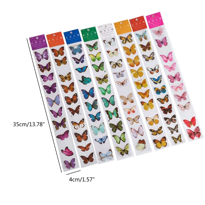 

4cm*35cm Butterflies Collection PET Tapes Decorative Scrapbook Planner Masking Tape Sticker Cute Stationery