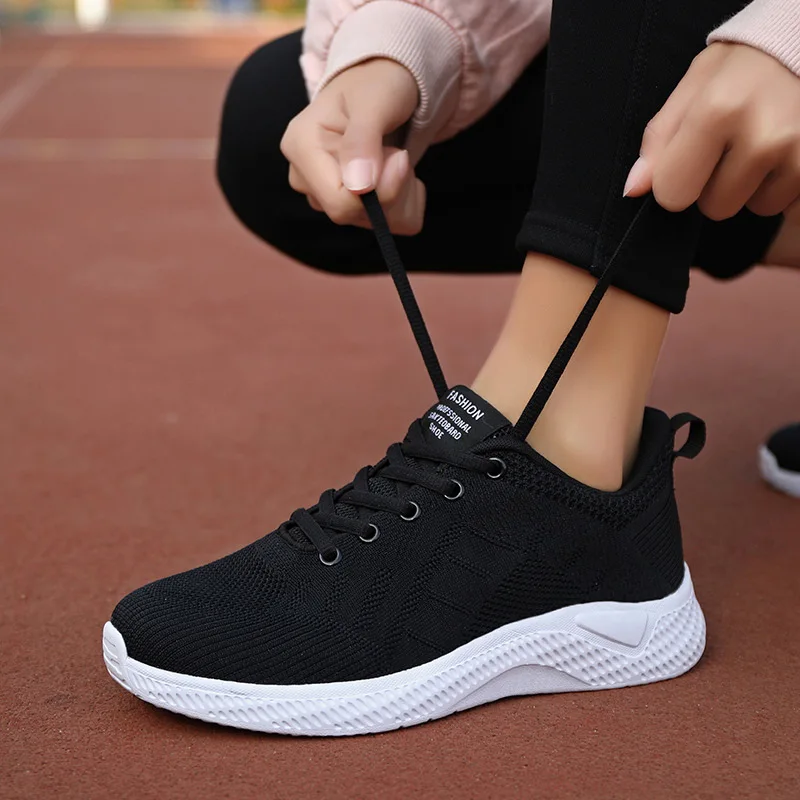 

New Women Casual Sport Shoes Running Sneakers Plus Size Woven Women's Casual Shoes Breathable Casual Sneakers Walking Shoes