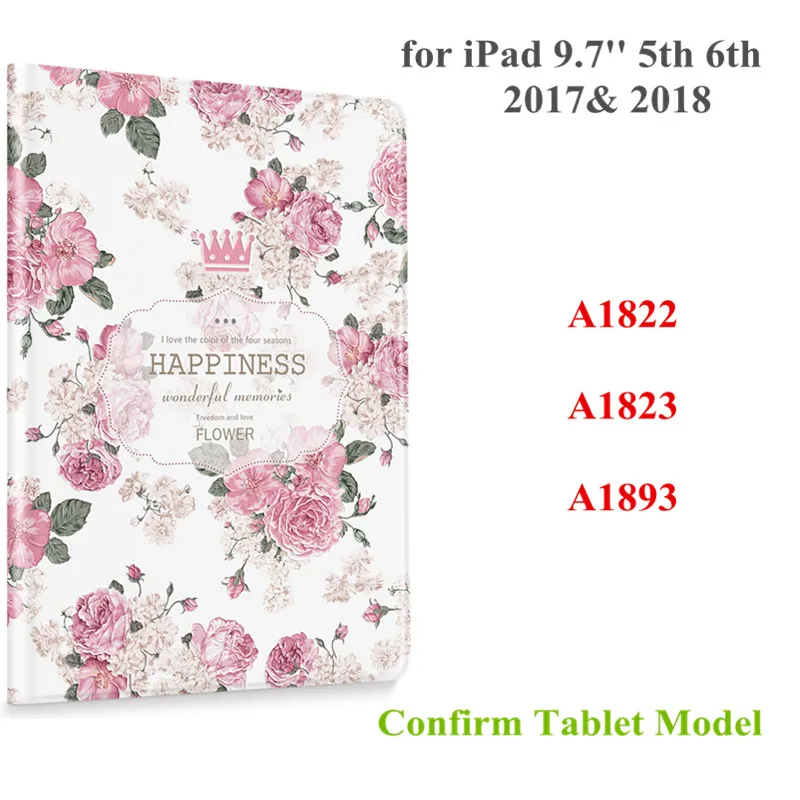 iPad 9.7 2017 2018 Для iPad цветной принт планшет кожаный чехол для iPad 3D рельефный защитный чехол умный чехол s - Цвет: iPad 9.7 2017 2018