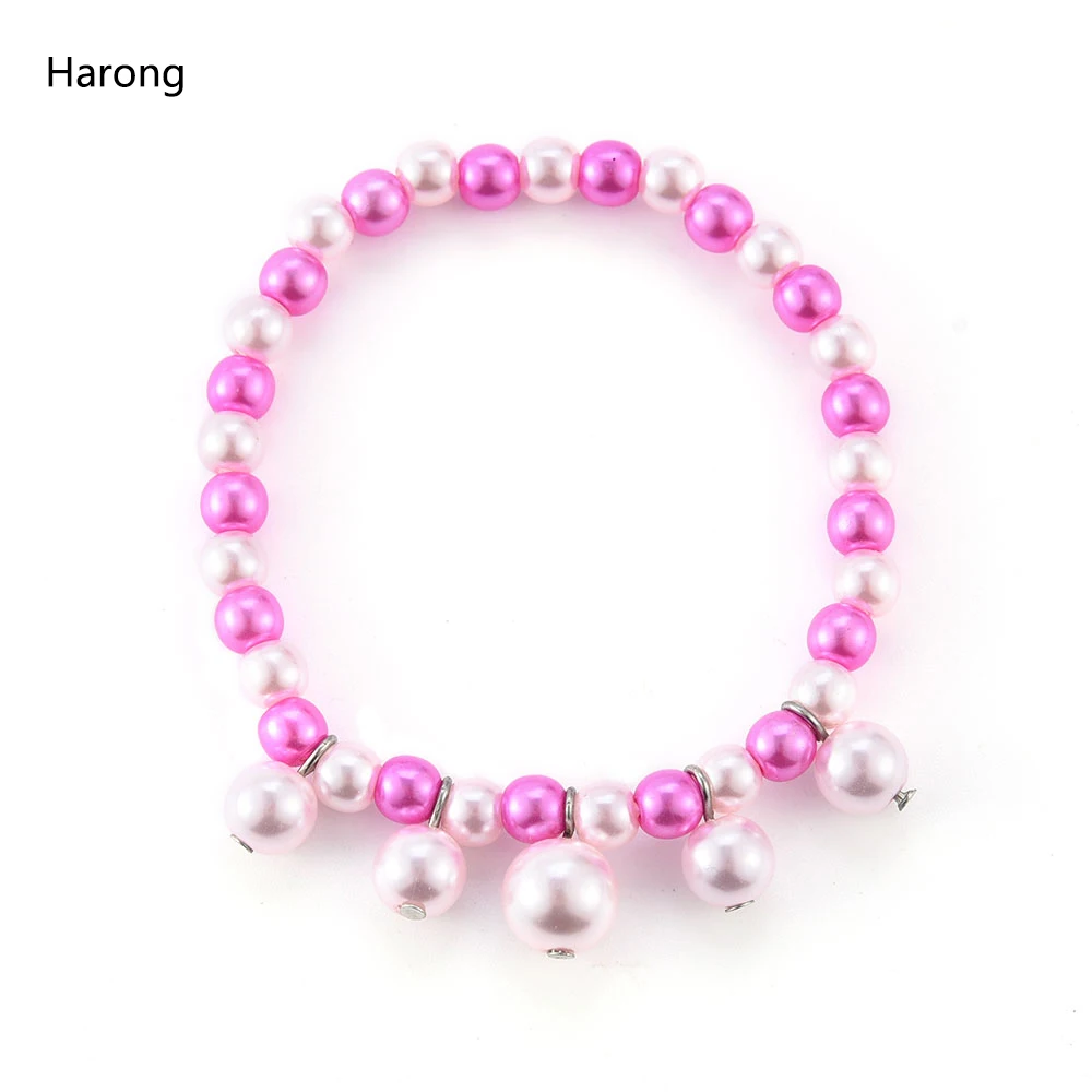 Harong Браслет божья коровка с искусственным жемчугом розовые бусины Шарм мальчик