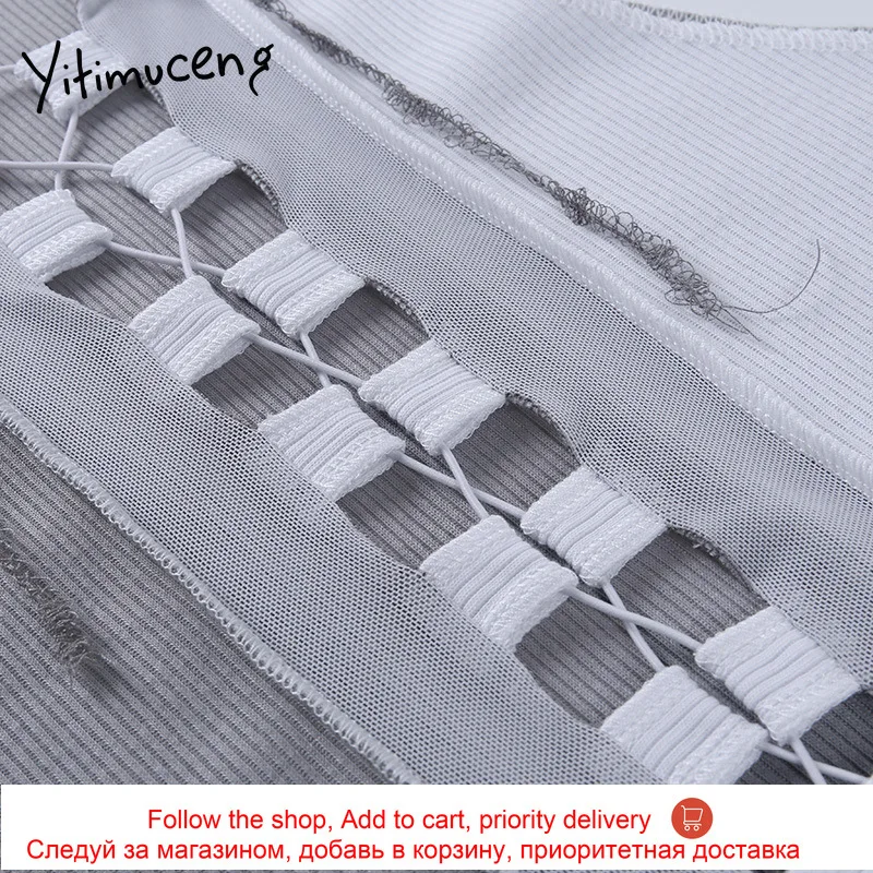 

Yitimuceng Crop Tops Tank Top Women Clothes Korean Fashion White Summer 2021 Backless Bandage Short Patchwork Sexy & Club New