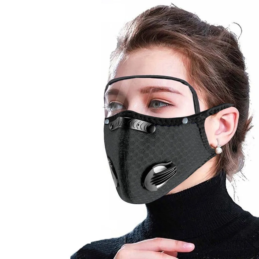 

Sports Cycling Face Mask With Detachable Eyes Shield Anti-Pollution Running Mask 3pcs Reusable Dustproof Facemask Respirator