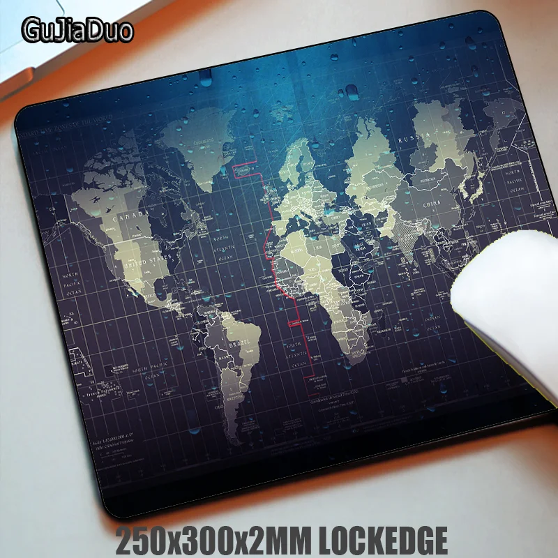 

GuJiaDuo Large World Map Mouse Pad Computer and Office Pc Table Pad Gamer Art Desk Mat Gaming Hoom Accessories Lockedge Mousepad