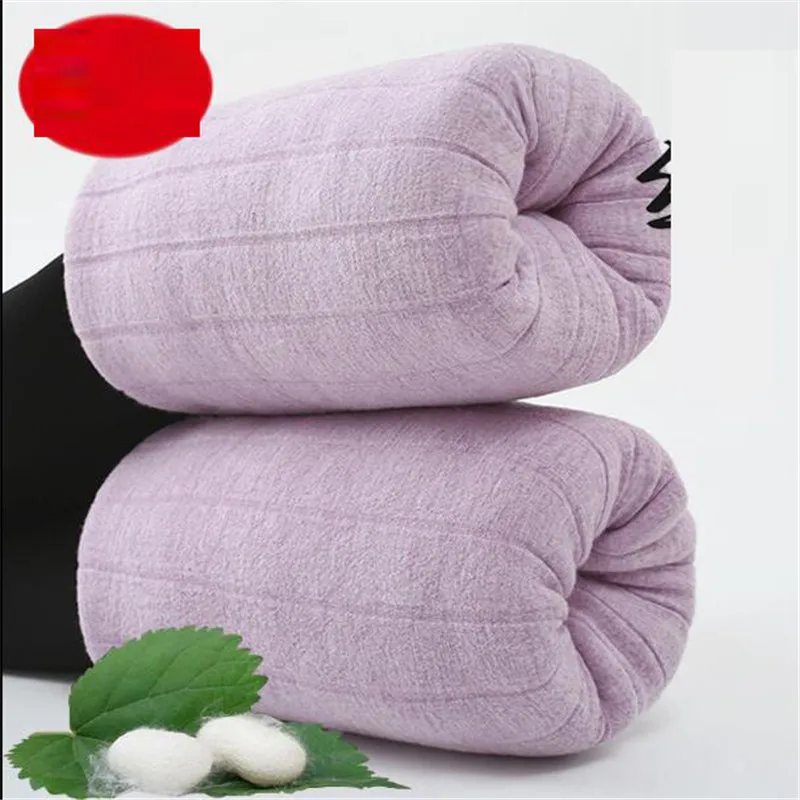 Plush and thickened one-piece cotton pants for women's slim body and extra thick winter high waisted bottomed pants