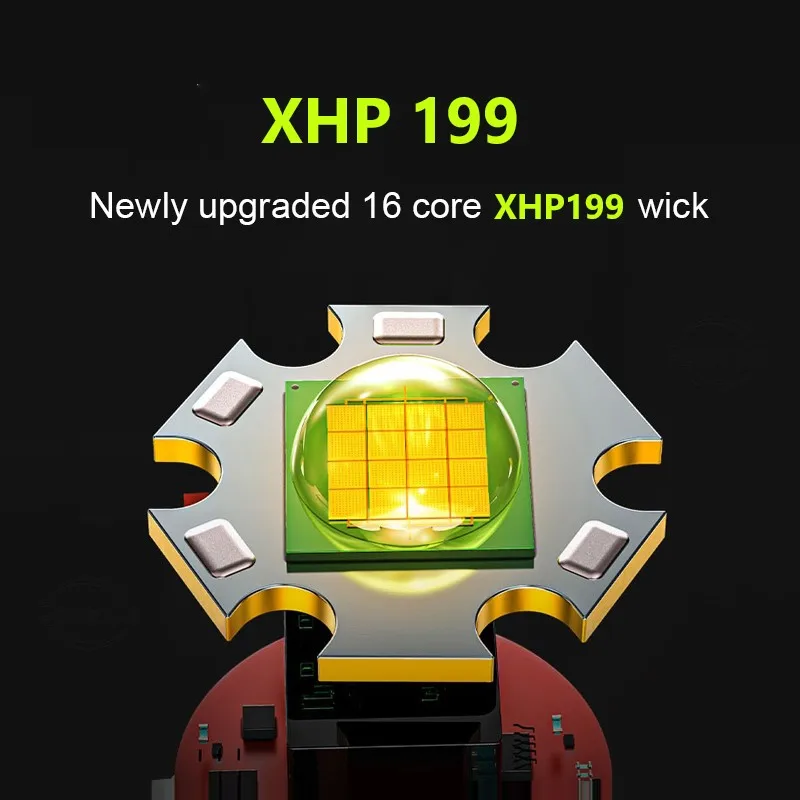 Новейший светодиодный фонарик высокой мощности XHP199 XHP160 XHP90 супер мощный