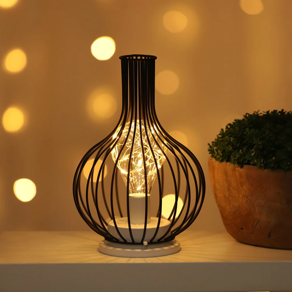 

Creative Wrought iron night light Lantern Red Wine Bottle LED Lamp Drinking Glass Light for Cafe Hotel Balcony Fashion Decor