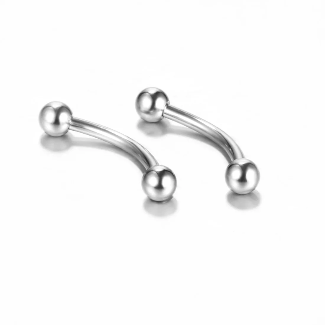 10PCS 16G Steel Curved Barbell Ball Banana Eyebrow Ear Rings Piercing Titanium Anodized Color for Body Jewelry | Украшения и