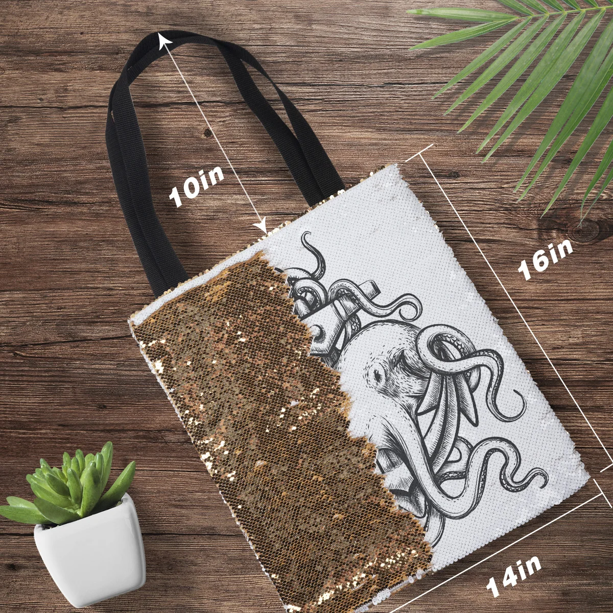 Sketch Drawing Octopus And Anchor Shoulder Bag Flip Sequin Single Bags for Women Travel Casual Party Book | Багаж и сумки