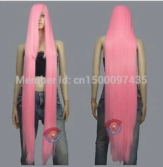 Парик Экстра длинный взрыв светильник розовые парики для косплея-50 дюймов