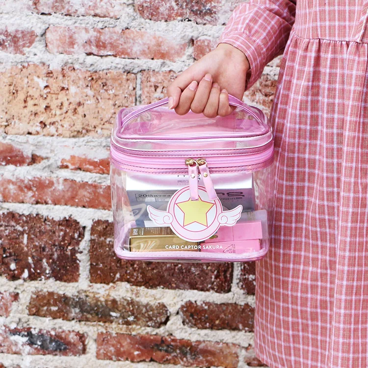 Чехол для карт розовая косметичка из ПВХ Сакура портативный дорожный органайзер