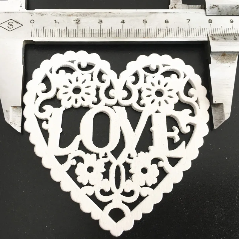 10pcs-3-white-love 10 шт. Рождественская елка деревянные украшения Рождественские украшения для дома Navidad деревянные подвесные Подвески Noel Декор год подарки - Цвет: 10pcs-3-white-love