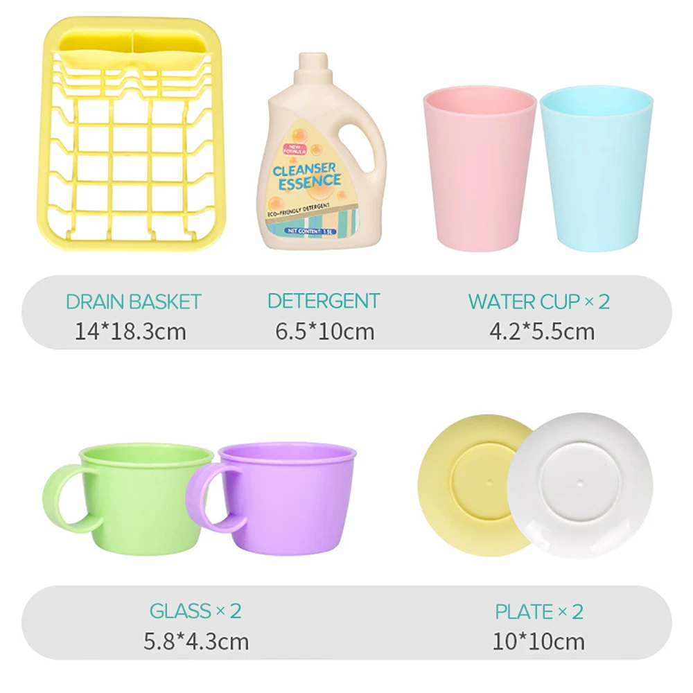 Kids Plastic Simulation Electric Dishwasher Sink Children Pretend Play Kitchen Set Toys Girls Child Dolls Access Birthday Gifts