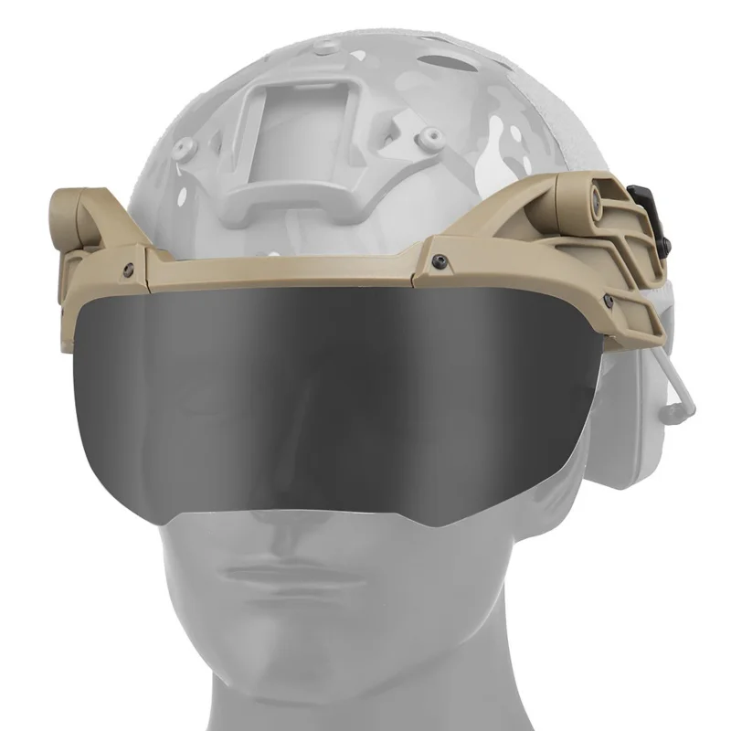 

Hunting Tactical Helmet Flip Goggles Airsoft Paintball Adjustable Glasses Windproof Anti Fog CS Wargame Eye Protection Goggles