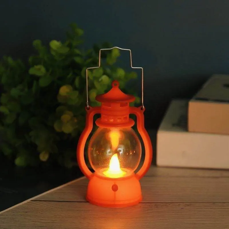 Retro Oil Lamp Energy-Saving Holiday Desktop Hanging Bar Night Light Halloween Decorative Led Small Home Party Lantern | Дом и сад