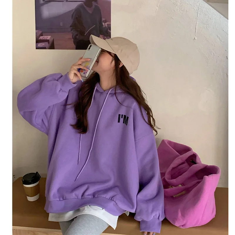 

Hooded Sweater Women 'S Autumn And Winter Korean Style Loose All-Matching Ins Internet Celebrity Anti-Aging Hong Kong Style Chic