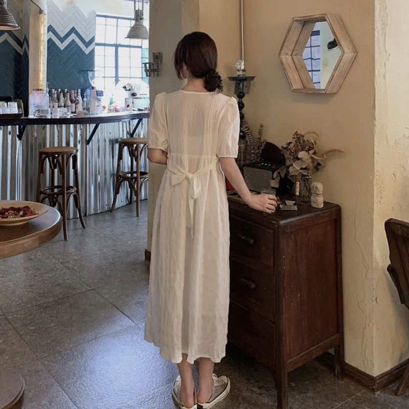 

Han edition web celebrity temperament of restoring ancient ways of tall waist show thin belly loose dress # 1183