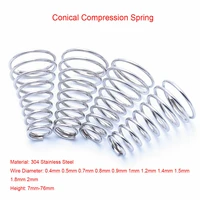 5pcs lot 304 stainless steel tower springs conical cone compression spring pressure spring wire diameter 2mm
