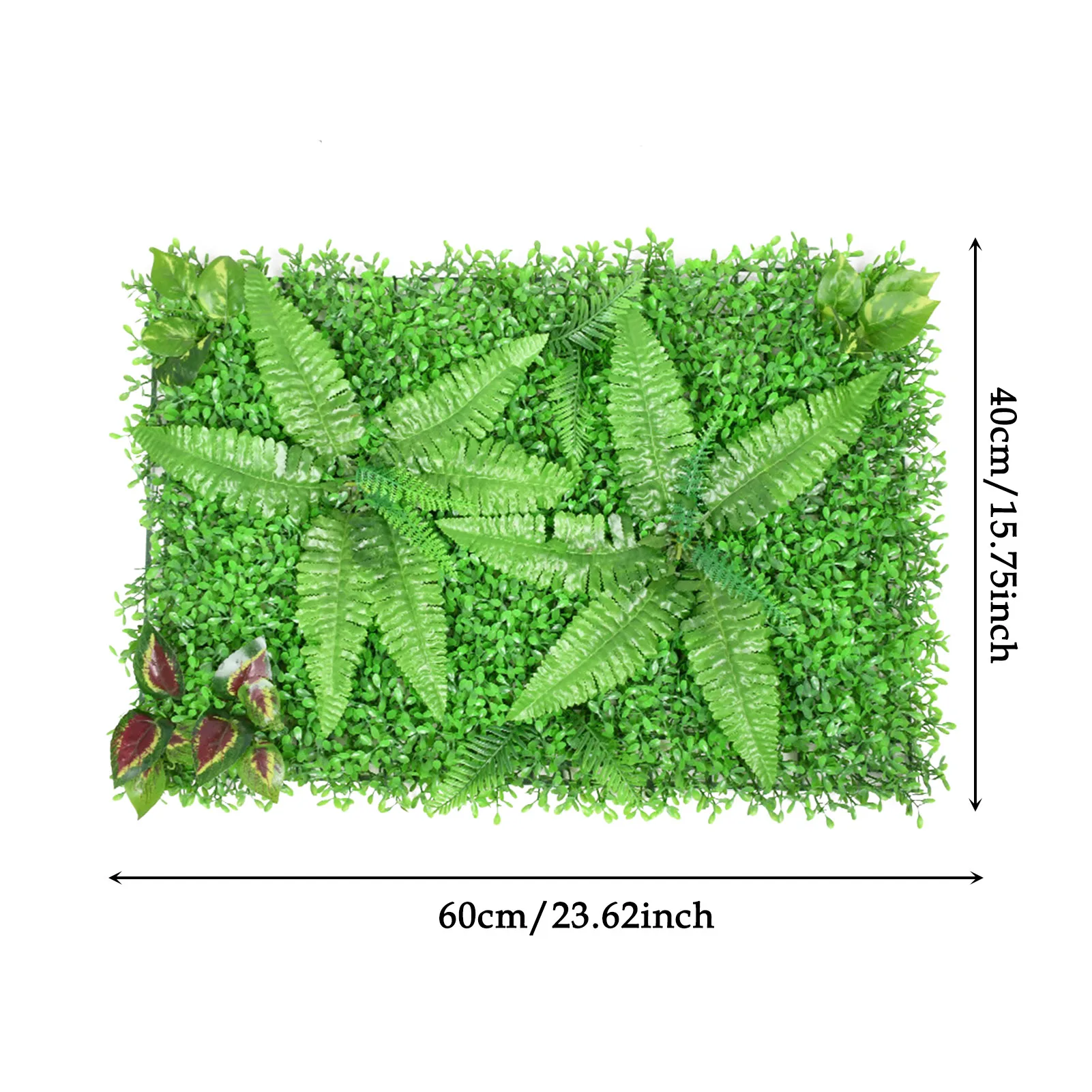 

40x60cmArtificial Green Leaf Hedge Board Plant Hedge Panel Noise Reduction UV Protected Privacy Fence Screen For Garden Backyard