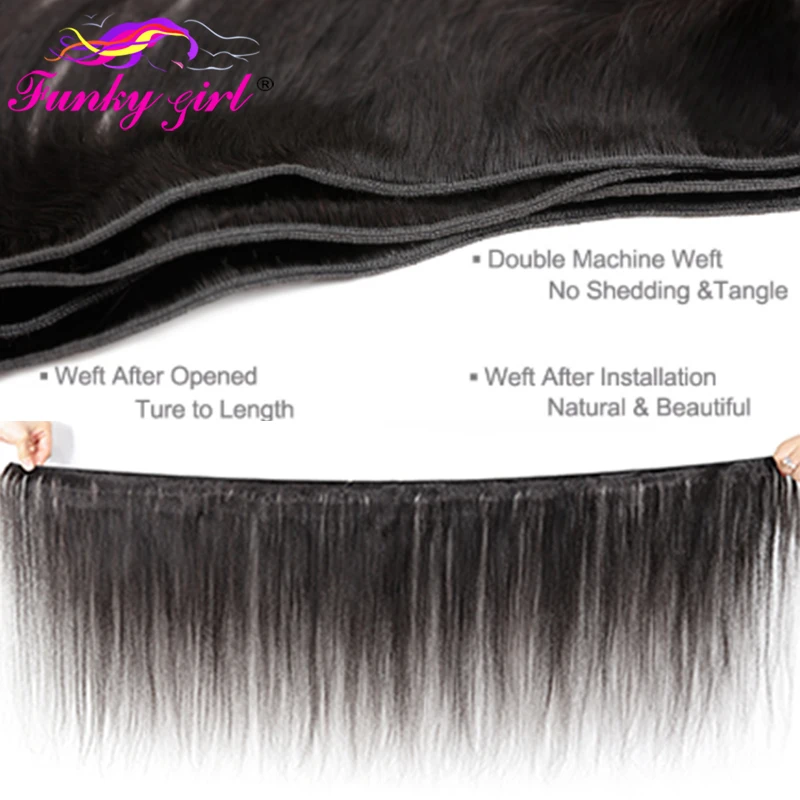 Волнистые волосы для девочек 3 пучка с кружевной застежкой прямые закрытыми