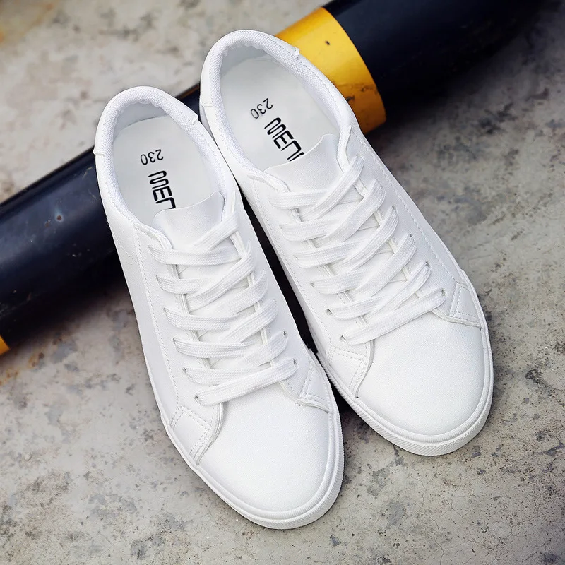 

XEK 2019 new spring tenis feminino lace-up white shoes woman PU Leather solid color female shoes casual women sneakers YYJ117