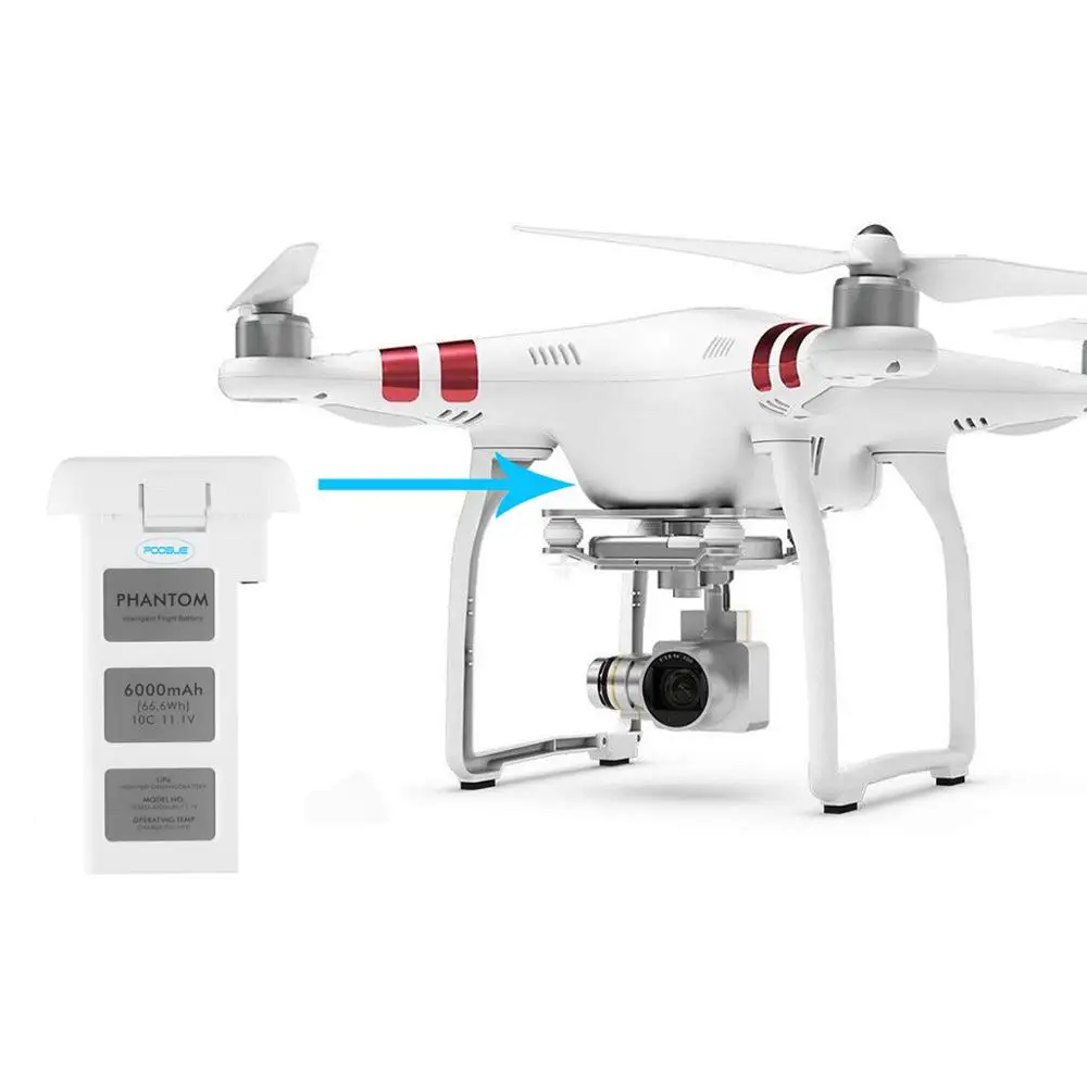 6000mA Подлинная интеллектуальная летная батарея DJI Phantom 2 15,2 V, LiPo 4S 856678P бытовая электронная батарея для дрона