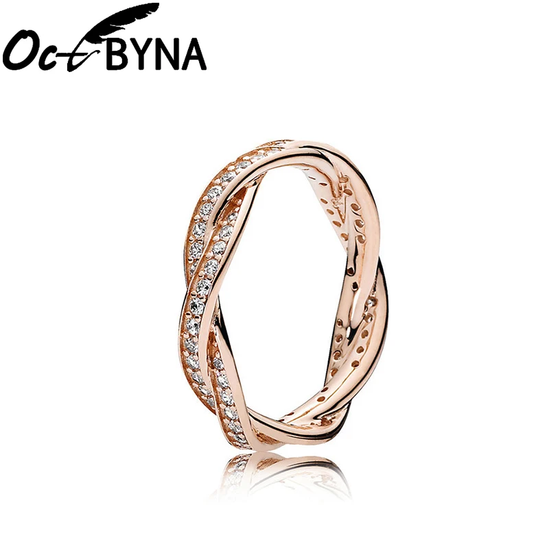 Octbyna модное кольцо для пары из розового золота классическое Фирменное