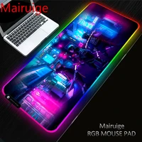 4090cm anime kimetsu glowing large rgb non slip led gaming mouse pad accessories laptop pc xxl keyboard desk mat for office