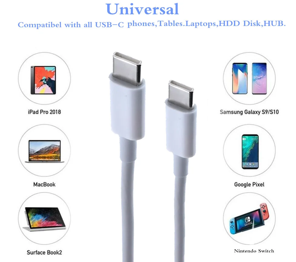 USB 3 1 Type C к кабель для Samsung S9 S8 Note 9 8 PD 60W Quick Charge Gen 3A USB-C быстрой зарядки MacBook Pro |