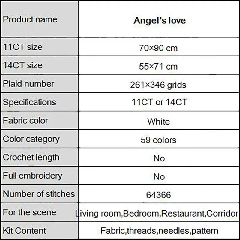 Набор для вышивки крестиком Angel's Love DMC 14CT 11CTfabric | Дом и сад