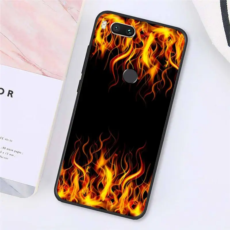 

Fire flame pattern Phone Case For Xiaomi Redmi note 7 8 9 t k30 max3 9 s 10 pro lite Luxury brand shell funda coque