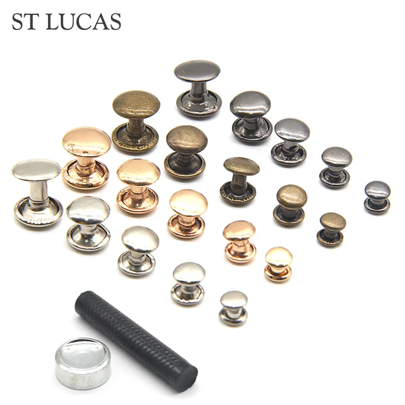 100 компл./лот медные шипы шпильки двухсторонние винтовые заклепки для обуви