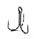 20 шт.лот острые черные рыболовные крючки из высокоуглеродистой стали, перевернутые тройные Крючки, снасти, круглые изогнутые рыболовные крючки для ловли окуня и карпа в соленой воде