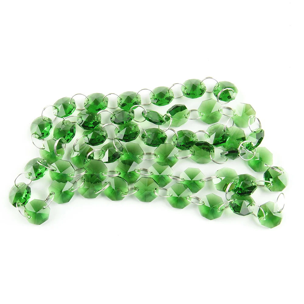 

5/10/50/100 Meter Crystal Bead Strand Chandelier Lamp Octagon Chain Glass Garland For Wedding/X-mas Tree/Room Decoration