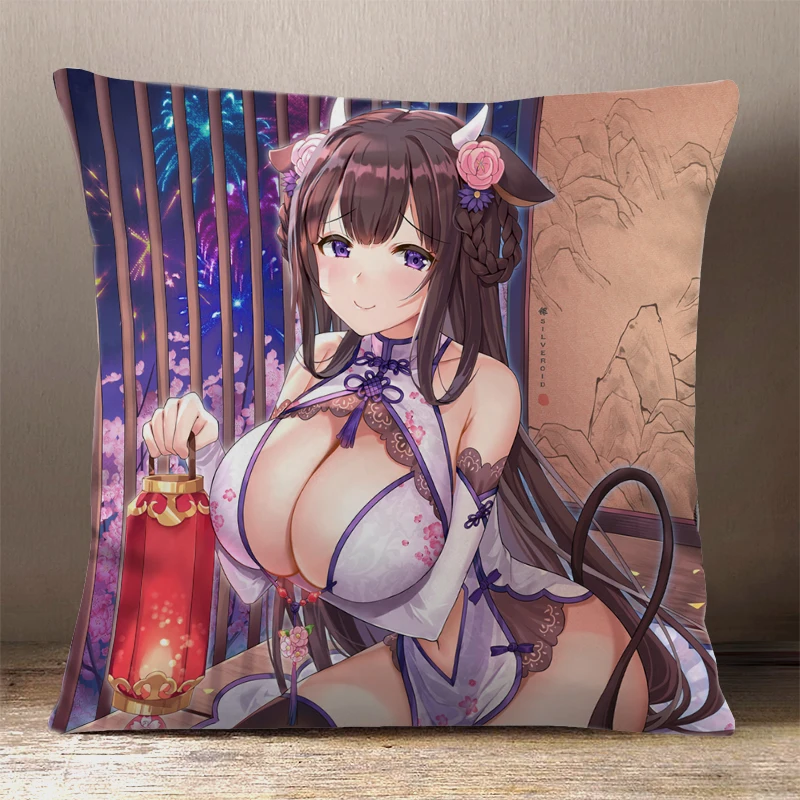 

Квадратная диванная подушка из мультфильма «Аниме», 45*45 см