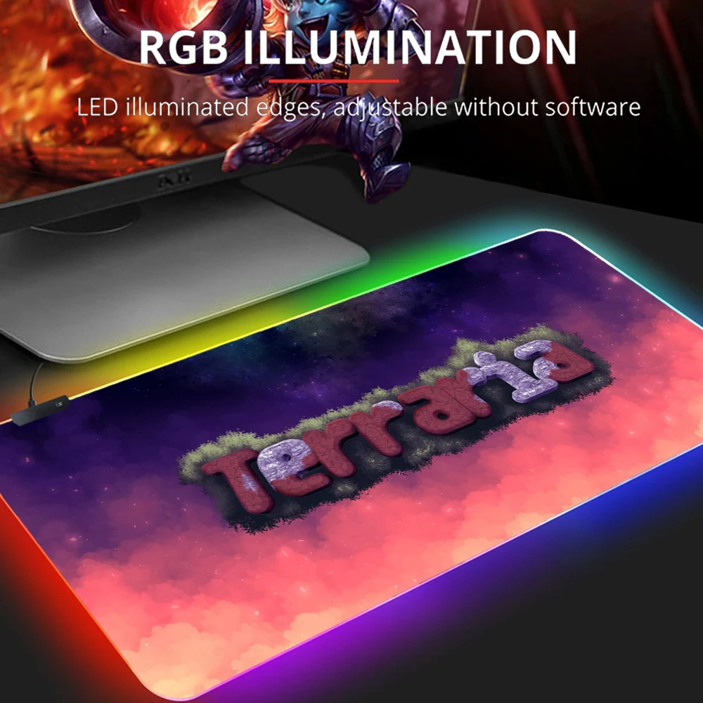 

Terraria mouse pad Cute Anime Mouse Pad RGB Girl Mouse Pad Laptop Office PC Gaming Accessories LED Gaming Mouse Pad Mat kawaii