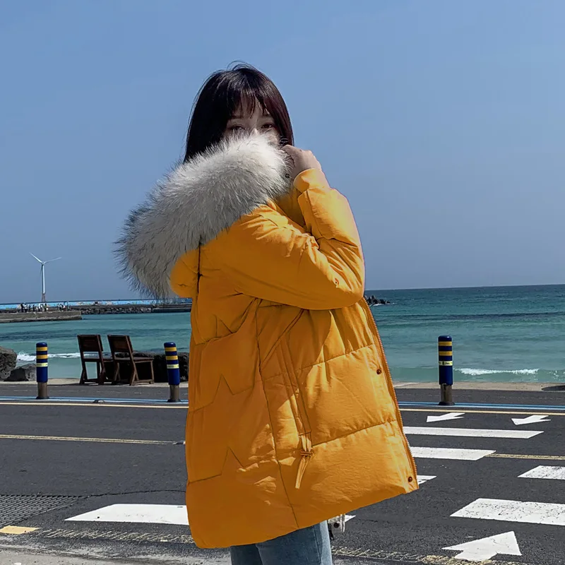 2021 зимнее пальто из хлопка для женщин Большие размеры S 2XL с большим меховым