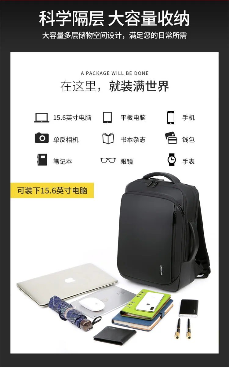 LOOZYKIT рюкзак для ноутбука мужские рюкзаки бизнес ноутбук Mochila водонепроницаемый рюкзак зарядка через usb сумки для путешествий