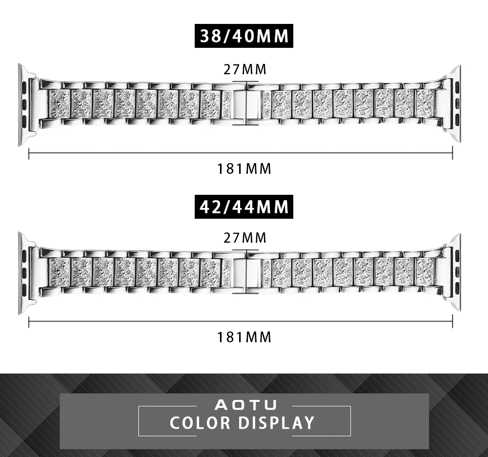 Для Apple Watch band 40 мм 44 мм 38 мм 42 мм Женский алмазный обруч для Apple Watch series 4 3 2 1 браслет для iwatch ремешок из нержавеющей стали