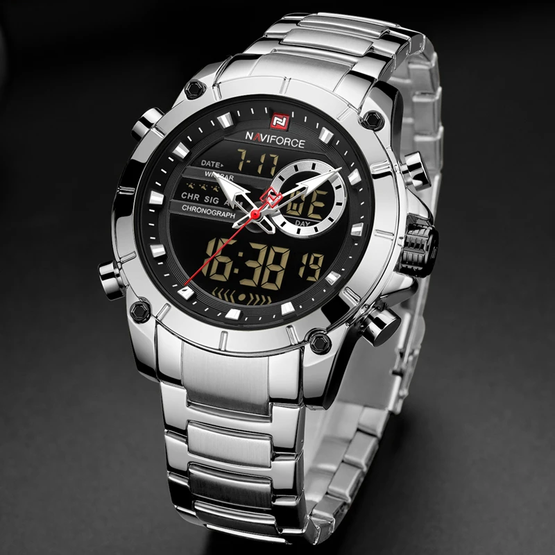 Часы наручные NAVIFORCE Мужские кварцевые цифровые брендовые армейские