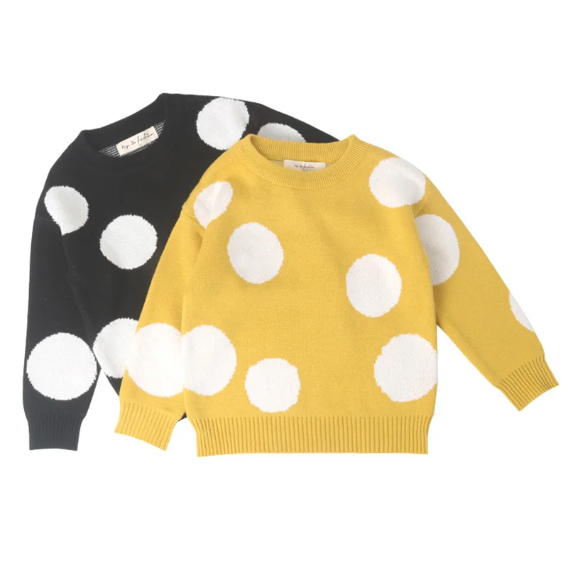 

2019 Children Baby Girls Dot Sweater Boys Autumn Winter Girls Kids Girls Boys Sweater Clothes 1 -6 years