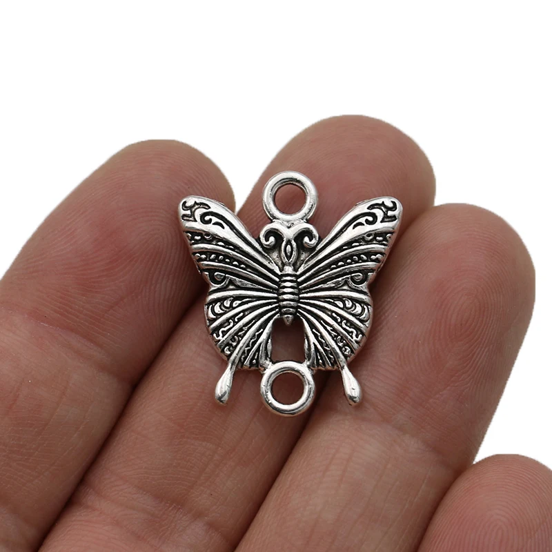 

5 шт., посеребренные Соединители-бабочки для изготовления ювелирных изделий