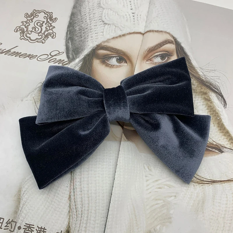 

New Large Bows Velvet Hair Clips Fashion Bowknot Hairpinss For Women Girls Hair Accessories Lovely Bow Hair Barrettes Vintage