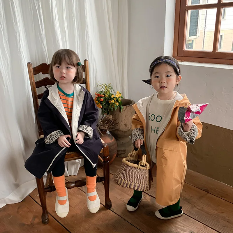 

Children's clothing autumn winter 2021 new Korean boys and girls floral hooded windbreaker children's Long Sleeve Jacket