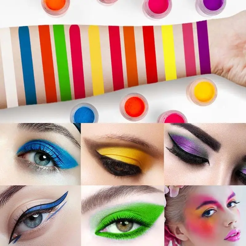 Неоновые тени для век 12 цветов с высоким пигментом Свободные Тени желтого