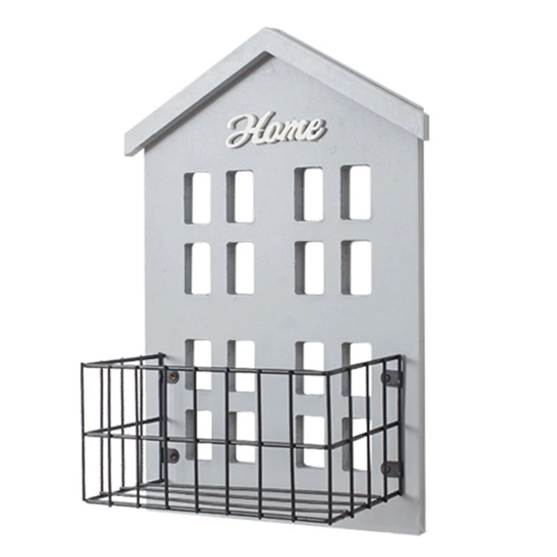 Wood Wall Mounted Key Holder Mail Letter Storage Rack Organizer Decorative for Entryway Kitchen Office | Дом и сад