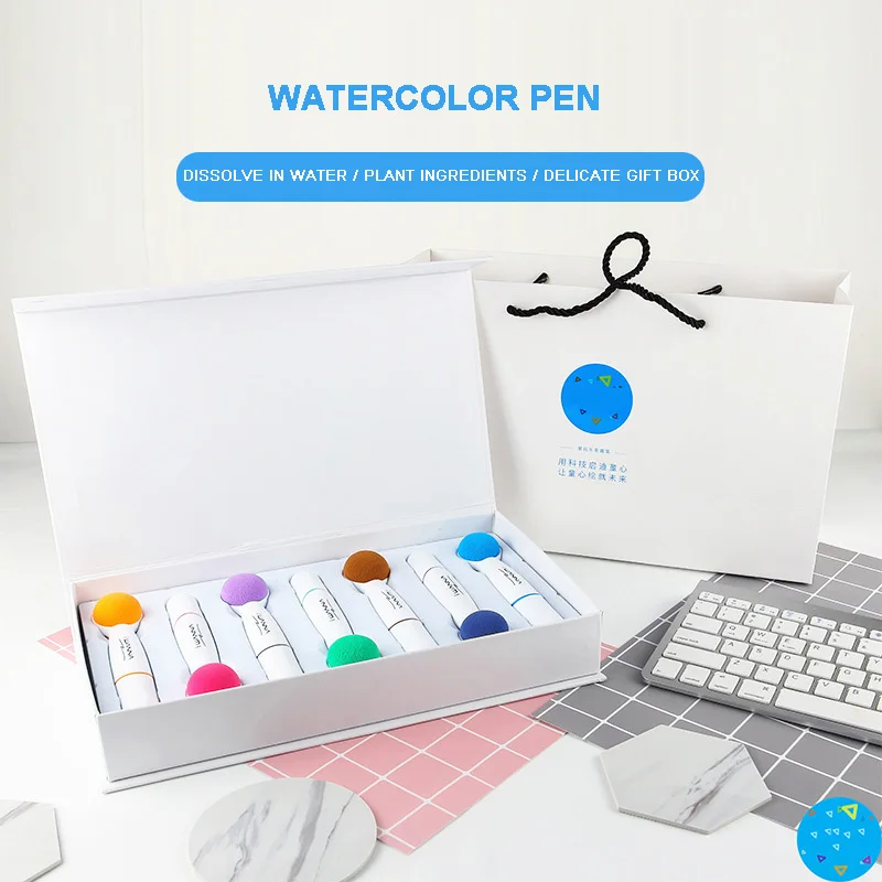 7 цветных акварельных ручек растворимый в воде не токсичен Детский набор